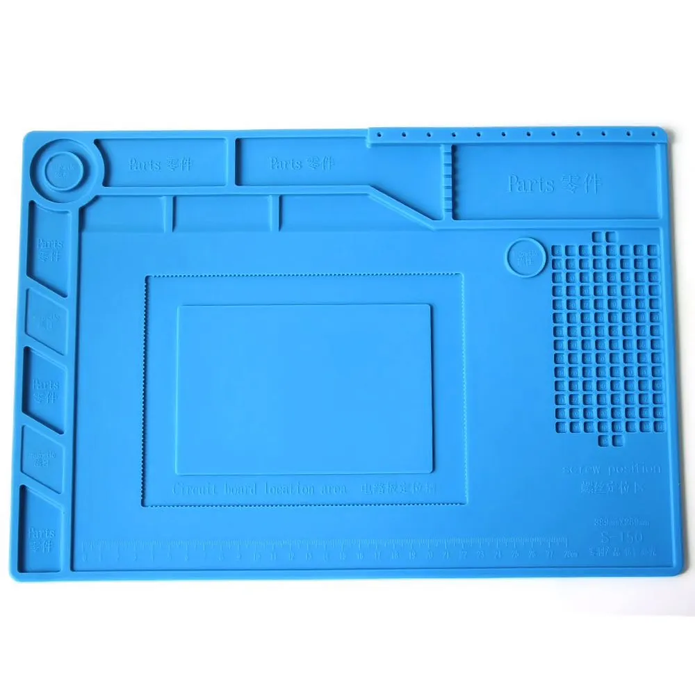 98667.webp Silikon-Lötmatte 39x27cm, Hitzebeständig, Antistatisch – Bild 1