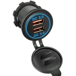 USB Ladeadapter 12V/24V 2 X 5V 2.1A zur Installation / Blau