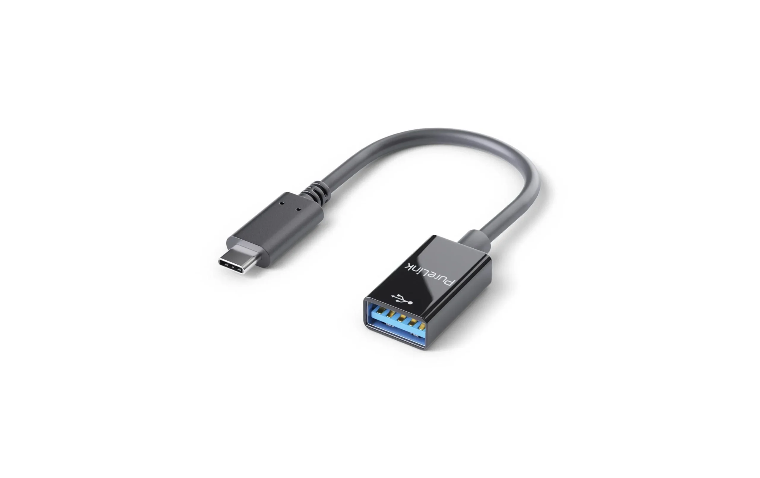 98962.webp USB 3.1 Adapter IS231 USB-C Stecker - USB-A Buchse, OTG 0,10m, schwarz – Bild 1