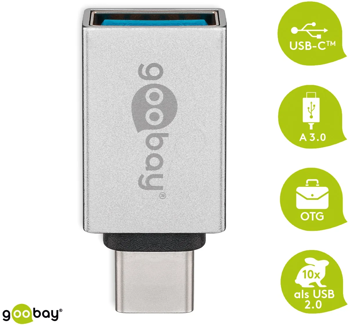 99210.webp USB C Stecker auf USB 3.0 A Buchse, silber – Bild 1